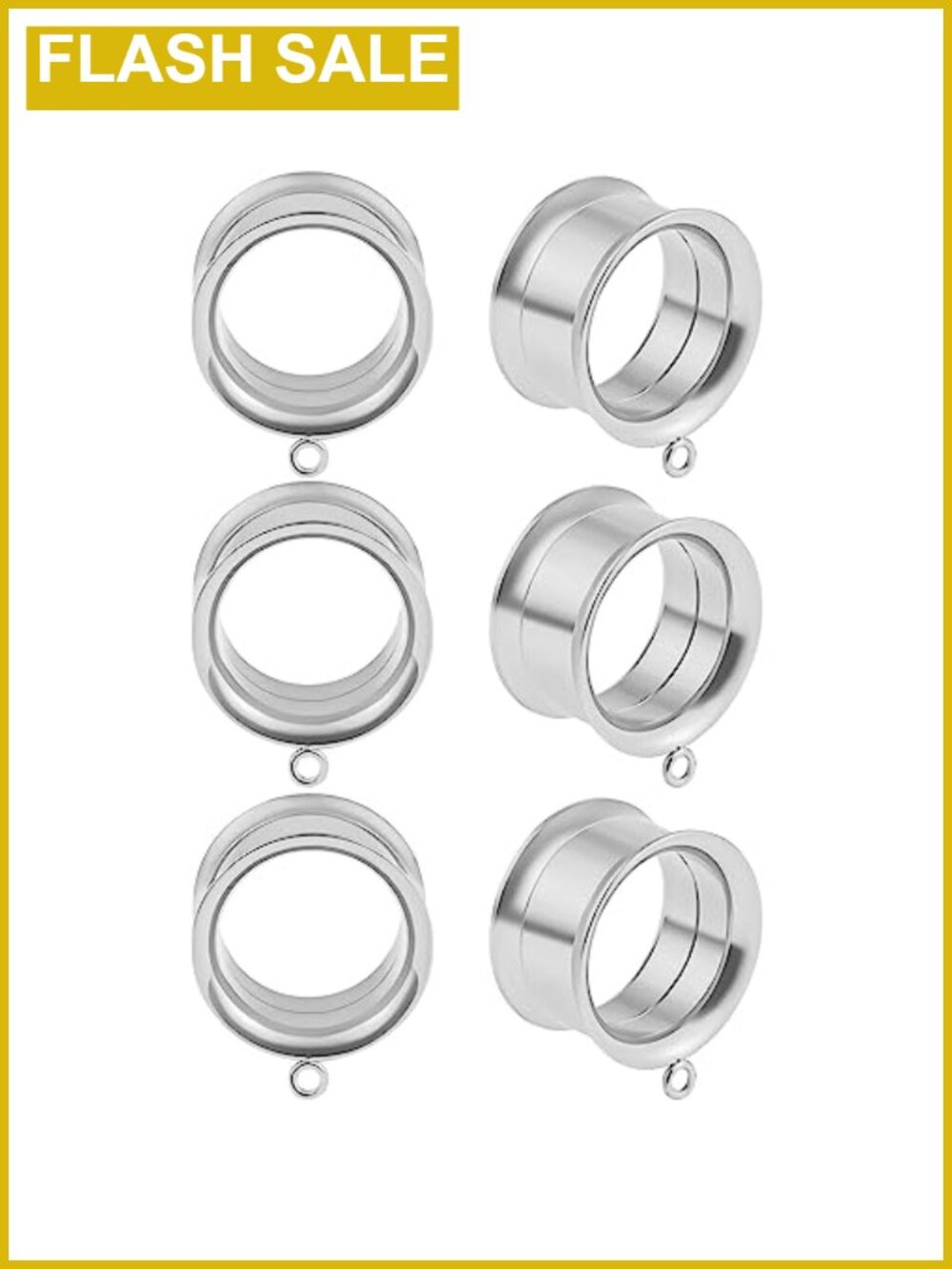 3 Pairs DIY Tunnels Plugs Gauges 2g 0g 00g Stainless Steel Ear Piercing Jewelry